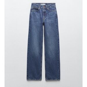Zara High rise Straight Leg  Classic Blue Women's Jeans